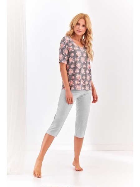 Pijama din bumbac Lidia - Grafit